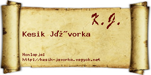 Kesik Jávorka névjegykártya